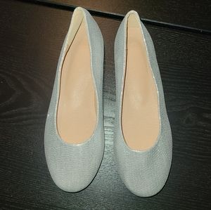 Silver sparkle flats unworn size 6